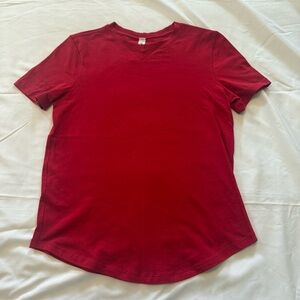 Lululemon Cotton/Lycra Red Tee
